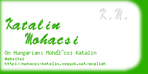 katalin mohacsi business card